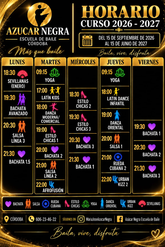 Imagen horario de clases AZ 2026-27
